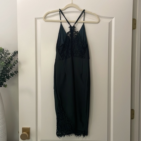 S - Lulu’s Only Want You Forest Green Lace Bodycon Midi Dress - Picture 4 of 9